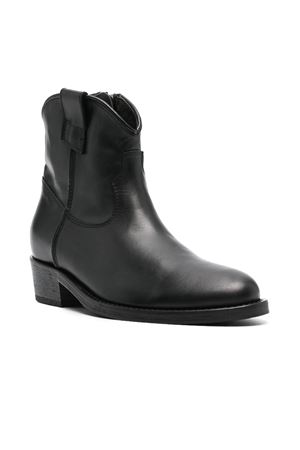 Black cowboy leather ankle boots VIA ROMA 15 | 1476NERO